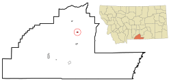Location of Fromberg, Montana