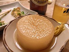 Daikon oden and Beer by shrkflickr in kyoto