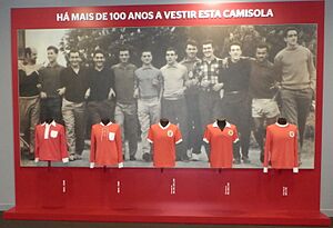 Evolution of the club shirts at Museu Cosme Damião (cropped)