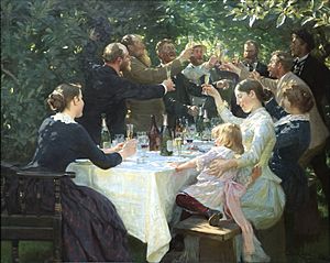 Hipp hipp hurra! Konstnärsfest på Skagen - Peder Severin Krøyer