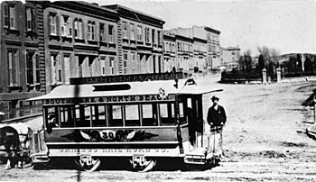 Horse-drawn streetcar San Francisco 1860's