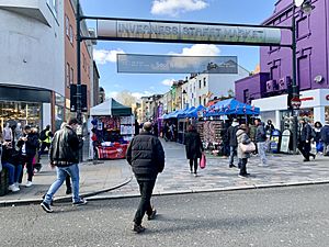 Inverness Street Market from Camden High Street 2020