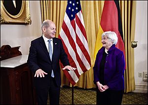 Janet Yellen and Olaf Scholz prepared for 2021 G20 Finance Minister's Meeting (3)