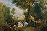 Jean-Antoine Watteau, The Halt during the Chase (c. 1718–1720)
