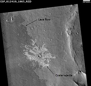 Lava flow and crater ejecta