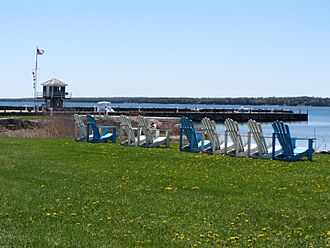 Lawnchairs at Baileys Harbor Yacht Club Resort
