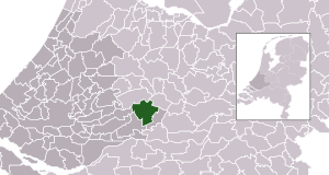 Highlighted position of Zederik in a municipal map of South Holland