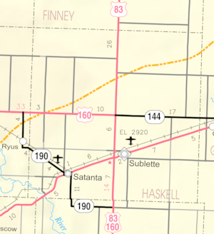 KDOT map of Haskell County (legend)