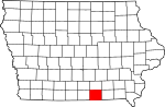 State map highlighting Appanoose County