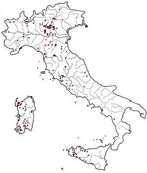 Map of Italian Bell Beaker sites