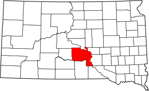 Map of South Dakota highlighting Lyman County