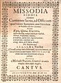 Michael Praetorius Missodia Sionia (1611)