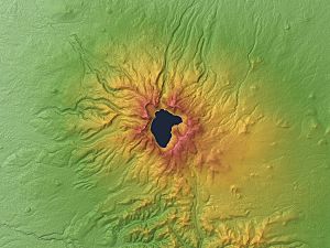 Mount Paektu Relief Map, SRTM-1