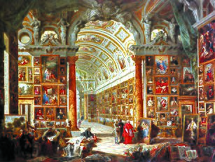 Pannini, Giovanni Paolo - Interior of a Picture Gallery with the Collection of Cardinal Silvio Valenti Gonzaga - 1740