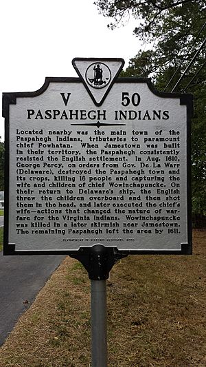 Paspahegh - historical marker, Oct. 2014