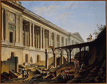 Pierre-Antoine Demachy - Clearing the Area in front of the Louvre Colonnade - Paris Museum Collections