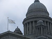 RI flag over state house