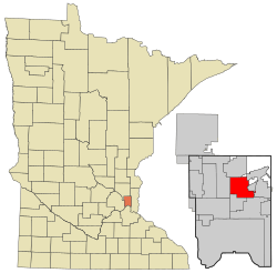 Location of the city of Vadnais Heightswithin Ramsey County, Minnesota