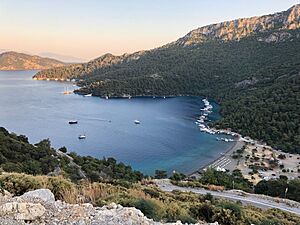 Sarsala Bay in Dalaman from above