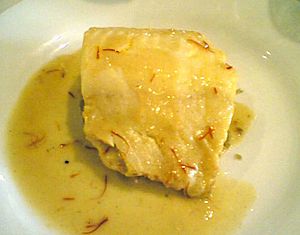 Smoked haddock with pease pudding and saffron