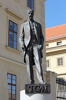 Statue of Masaryk in Prague, Apr 2012