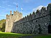 Swords Castle wall with Constable's Tower.jpg