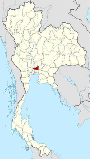 Map of Thailand highlighting Pathum Thani Province