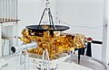 The Ulysses spacecraft undergoes testing at the vacuum spin-balancing facility in ESTEC