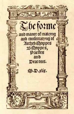 Title page of the 1550 ordinal
