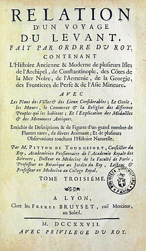Tournefort, Joseph Pitton de – Relation d'un voyage du Levant, fait par ordre du roy, 1727 – BEIC 12410917