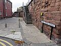 Water Tower Street and a bench mark (geograph 4699846)