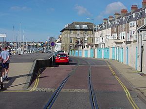 Weymouth Harbour Tramway near the cargo loading stage