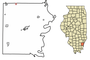 Location of Burnt Prairie in White County, Illinois.