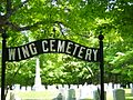 Wing Ring Cemetery entrance sign