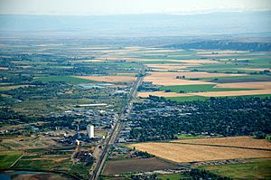 Aerial view of Worland, August 2011