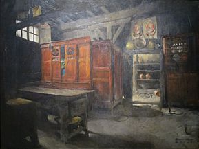 'Breton Interior' by Harriet Backer, 1882, Bergen Kunstmuseum