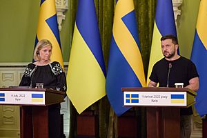 Зустріч Президента України з Прем’єр-міністром Королівства Швеція у Києві 06
