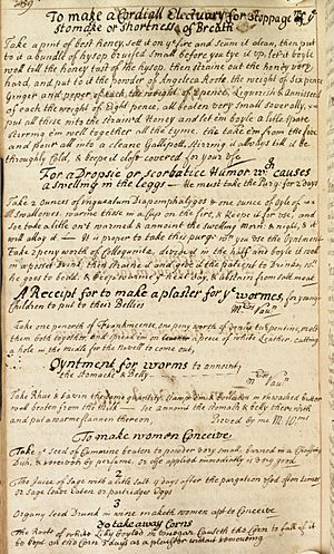 18th Century Recipes f.459 - Medical remedies