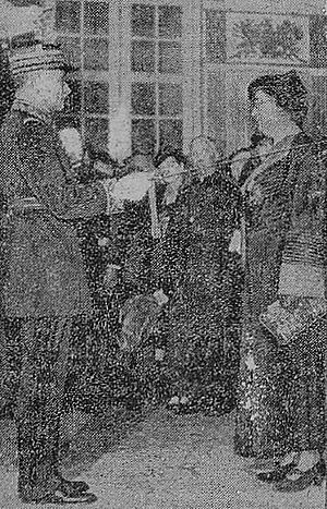 Accolade of Louise Thuliez by gen. Maxime Weygand (1935).jpg