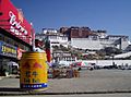 Across from the Potala, the growth of western tastes is apparent
