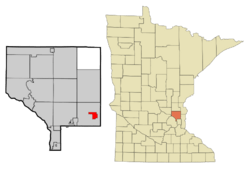 Location of the city of Centervillewithin Anoka County, Minnesota