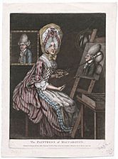 Believed to be a satire of Swiss painter Angelika Kauffmann (1741–1807)