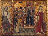 Bernat Martorell - Saint Michael, Martyrdom of Saint Eulalia and Saint Catherine - Google Art Project