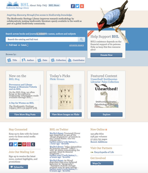 Biodiversity Heritage Library Website