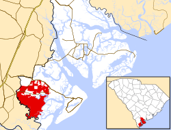 Location in Beaufort County and South Carolina