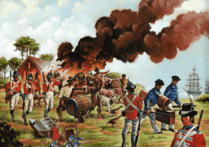British Raid On Chesapeake Bay War Of 1812 Painting From Patuxent River Naval Air Station U.S. Navy II.png