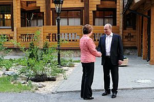 Catherine Ashton and Vladimir Putin 3 June 2013