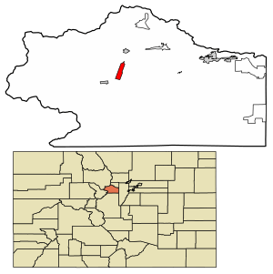 Location of the Town of Georgetown in Clear Creek County, Colorado.