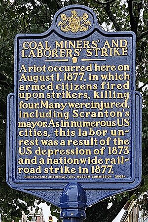 Coal Miners' and Laborers' Strike, Pennsylvania state historical marker