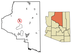 Location of Tusayan in Coconino County, Arizona.